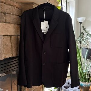 NWT COS Men's Black Regular-Fit Twill Blazer
